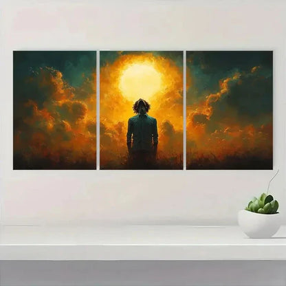 3pcs Sunburst Design Beauty S Wall Art Set Canvas Unframed - High Quality Print 100% Australian Made Wall Canvas - Bella Home Decor