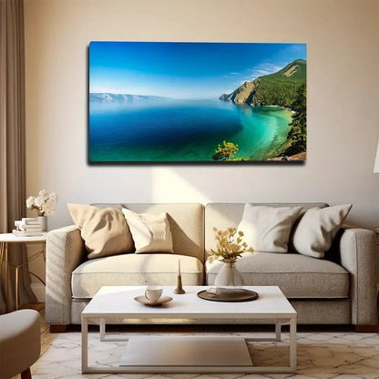 Turquoise Waters Wall Art Canvas Office Home Room Framed 120x60cm