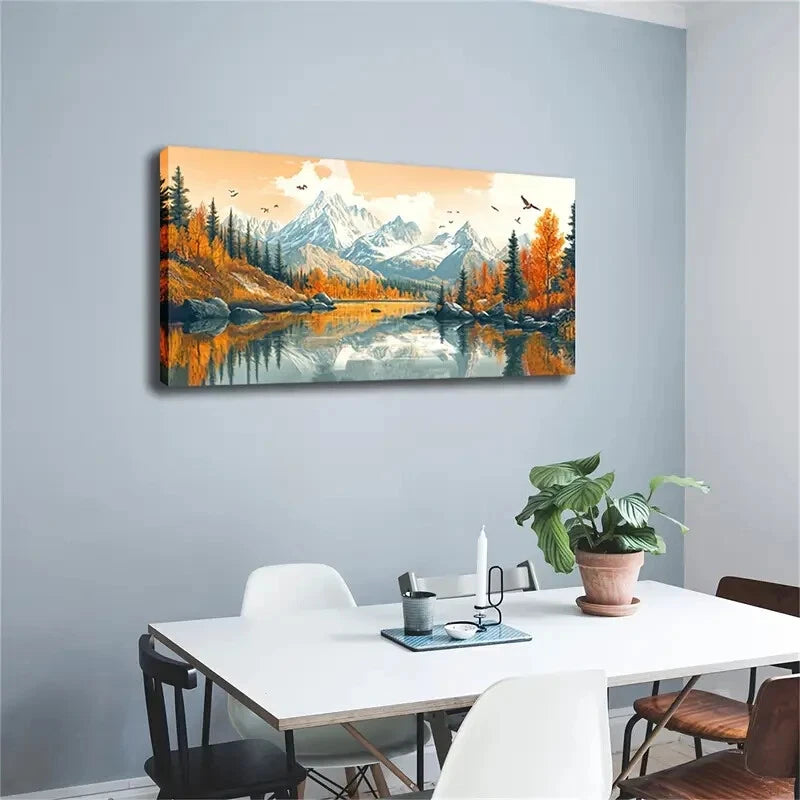 Rich Vegetation Serene Nordic Wall Art Canvas Office Home Room Framed 120x60cm - Bella Home Decor