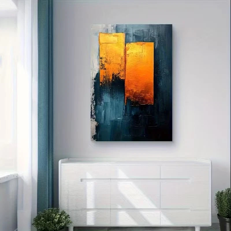 European Style Green Abstract Metal Print Ready to Hang