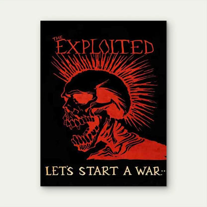 Skull Punk Artwork 60x90cm Metal Print Ready to Hang - Bella Home Decor