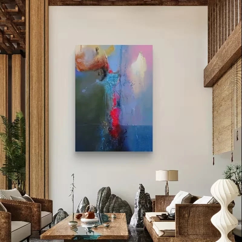 Abstract Textured Brushstrokes, Thick Impasto Metal Print Ready to Hang