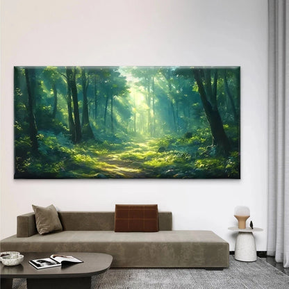 Sunlit Tree Landscape Wall Art Canvas Office Home Room Framed 120x60cm