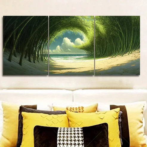 3 PCS Depicting A Figure In A Forest By A Lake Wall Art Set Canvas Unframed - High Quality Print 100% Australian Made Wall Canvas - Bella Home Decor