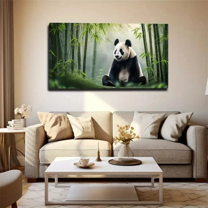 Vibrant Panda Décor Wall Art Canvas Office Home Room Framed 120x60cm