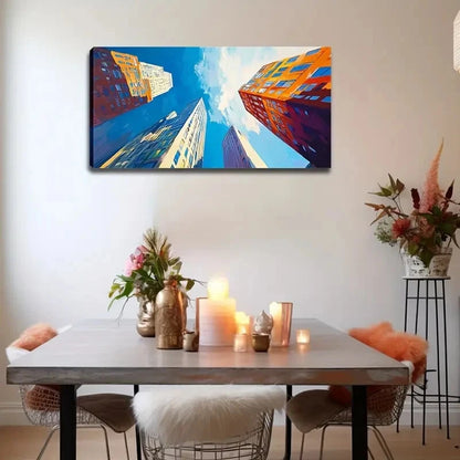Looking Up Sky Amidst Towering Wall Art Canvas Office Home Room Framed 120x60cm - Bella Home Decor