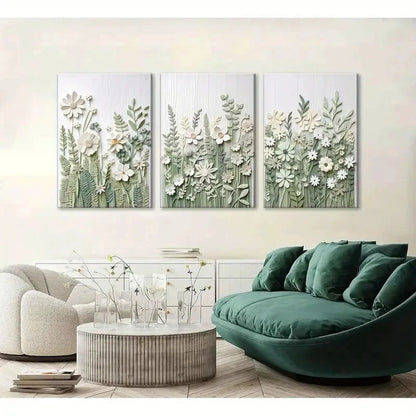 3pcs Bohemian Wildflower Design Metal Print Ready to Hang Art