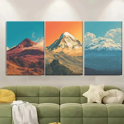 3pcs La Paz Andes Mountain Adventure Poster Wall Art Set Canvas Framed 50x70cm - High Quality Print 100% Australian Made Wall Canvas Ready to Hang