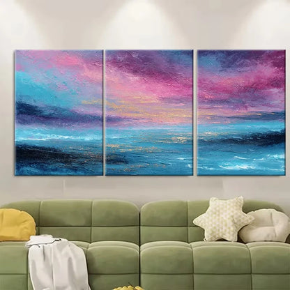 3pcs Abstract Ocean Landscape Metal Print Ready to Hang Art - Bella Home Decor