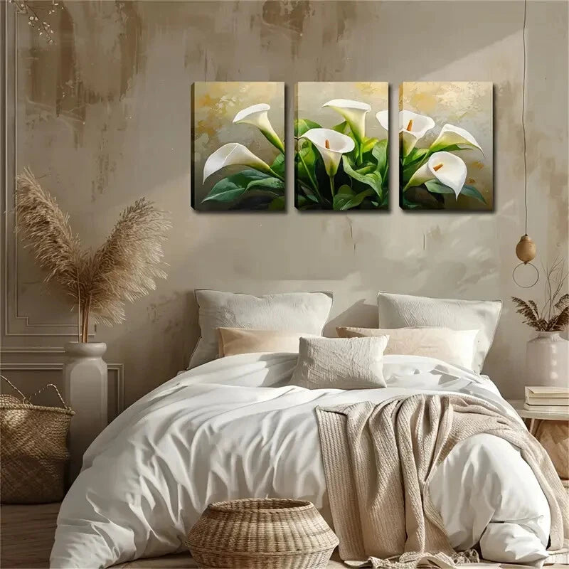 3pcs Water Lily Flower Reflection Beauty Perfect Wall Art Set Canvas Framed 40x60cm - High Quality Print 100% Australian Made Wall Canvas Ready to Hang - Bella Home Decor