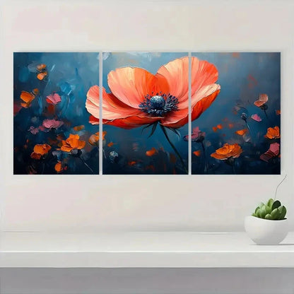 3pcs Vibrant Abstract Floral BE    Wall Art Set Canvas Framed 40x60cm - High Quality Print 100% Australian Made Wall Canvas Ready to Hang