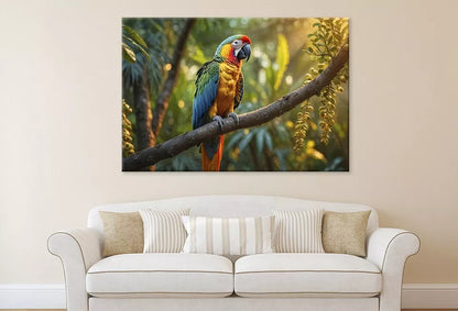 Parrots Sitting On A Branch Wall Art Decor 100% Australian Made - Bella Home Decor