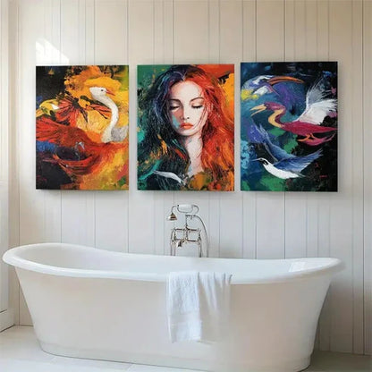 3pcs Emotional Expression Women Décor Perfect Wall Art Canvas Unframed - High Quality Print 100% Australian Made Wall Canvas