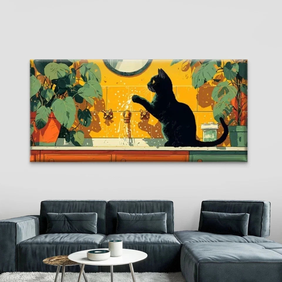 Funny in Bathroom Wall Art Canvas Office Home Room Framed 120x60cm