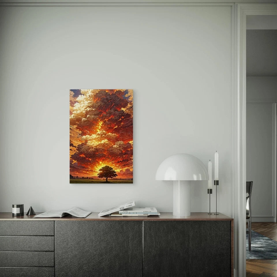 Erupting Sky Tree Vista 60x90cm Metal Print Ready to Hang