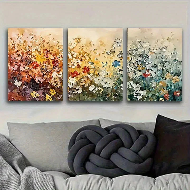 3pcs Autumn Leaves Wall Art Set Canvas Framed 50x70cm - High Quality Print 100% Australian Made Wall Canvas Ready to Hang - Bella Home Decor