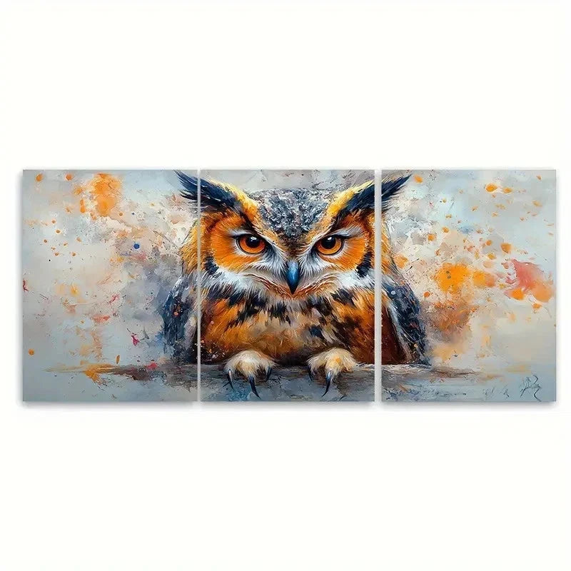 3pcs Watercolor Owl Canvas Our  Wall Art Set Canvas1 Framed 40x60cm - High Quality Print 100% Australian Made Wall Canvas Ready to Hang - Bella Home Decor