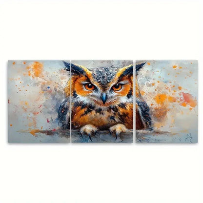 3pcs Watercolor Owl Canvas Our  Wall Art Set Canvas1 Framed 40x60cm - High Quality Print 100% Australian Made Wall Canvas Ready to Hang - Bella Home Decor