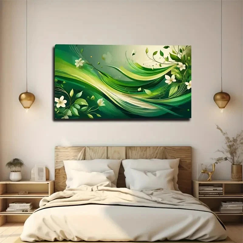 Abstract Grassland And Flowers Wall Art Canvas Office Home Room Framed 120x60cm