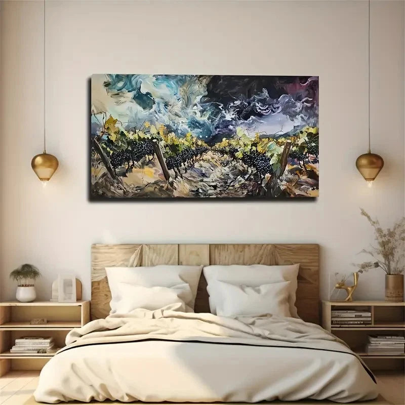 Horrible Umbrella Clouds Wall Art Canvas Office Home Room Framed 120x60cm