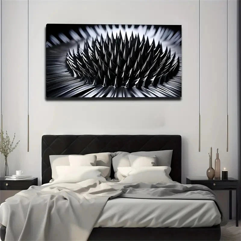 Abstract Metallic Spiked Wall Art Canvas Office Home Room Framed 120x60cm