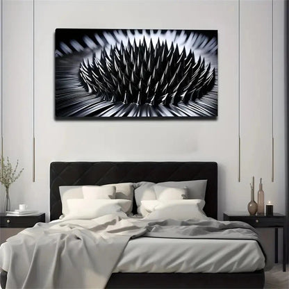 Abstract Metallic Spiked Wall Art Canvas Office Home Room Framed 120x60cm
