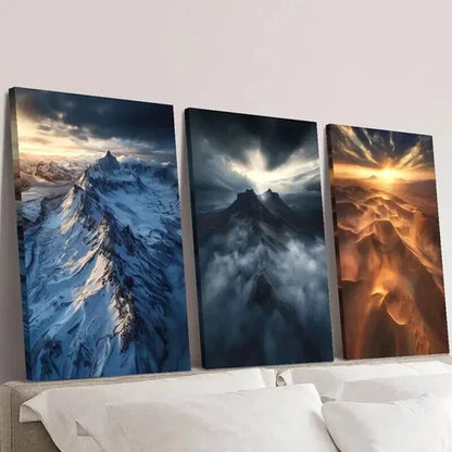 3pcs Mountains Desert Landscape Sand Dunes Wall Art Canvas Unframed – High Quality Print 100% Australian Made Wall Canvas