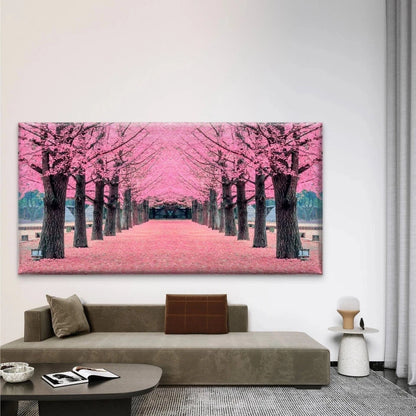 Cherry Blossom in Tokyo Wall Art Canvas Office Home Room Framed 120x60cm