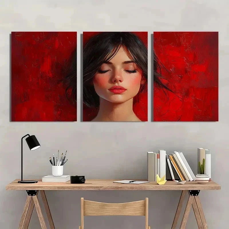 3pcs Abstract Colorful Woman Perfect Wall Art Set Canvas Framed 40x60cm - High Quality Print 100% Australian Made Wall Canvas Ready to Hang - Bella Home Decor