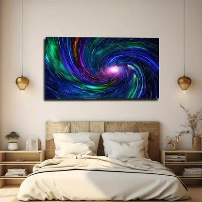 Vibrant Spray Galaxy Modern Wall Art Canvas Office Home Room Framed 120x60cm