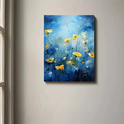 Beautiful Forest Elements Golden Design Painting 60x90cm Metal Print Ready to Hang