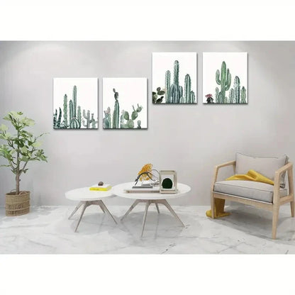4pcs Mint Green  Wall Art Canvas Framed