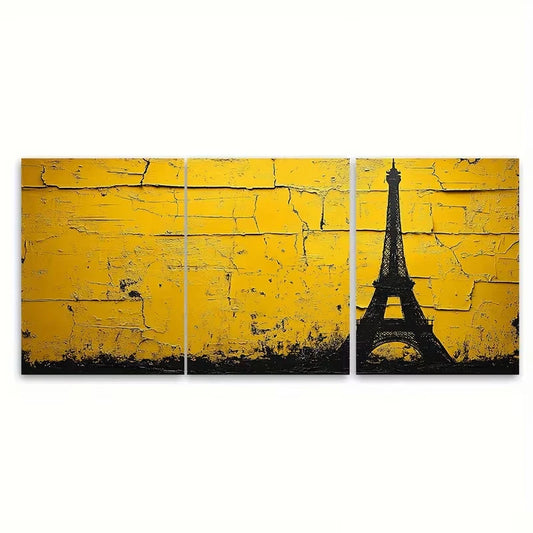 3pcs Eiffel Tower Abstract Metal Print Ready to Hang Art