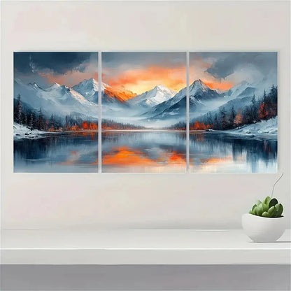 3pcs  Mountain Luxury Neutral Abstract A   Wall Art Set Canvas Framed 60x90cm - High Quality Print 100% Australian Made Wall Canvas Ready to Hang - Bella Home Decor