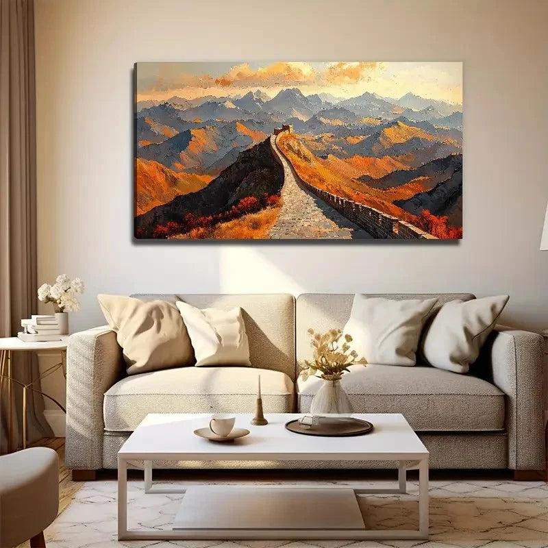 Mountain Great Of China Wall Art Canvas Office Home Room Framed 120x60cm