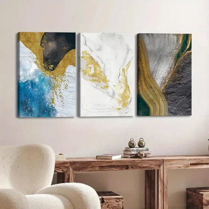 3pcs Fashion Retro Nordic Style Abstract Color Wall Art Set Canvas Unframed - High Quality Print 100% Australian Made Wall Canvas