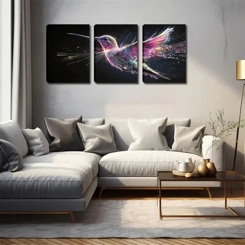 3pcs Minimalist Three Hummingbirds Perfect Wall Art Canvas Unframed - High Quality Print 100% Australian Made Wall Canvas