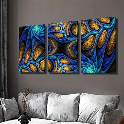 3pcs Psychedelic Colorful Abstract Fractal Agnes Wall  Art Set Canvas Unframed - High Quality Print 100% Australian Made Wall Canvas