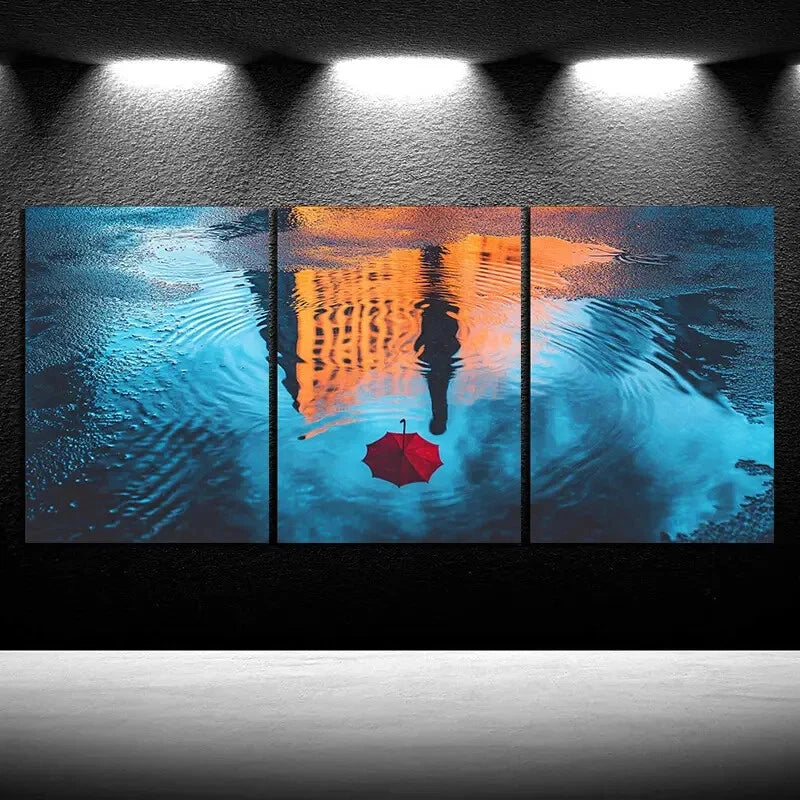 3pcs Abstract Raindrop Painting Metal Print Ready to Hang Art - Bella Home Decor