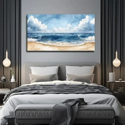 Beach Sunset Modern Wall Art Canvas Office Home Room Framed 120x60cm