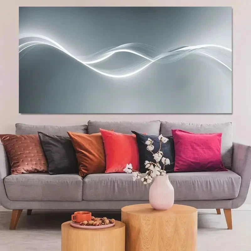 Classic Luxury Line Decor Wall Art Canvas Office Home Room Framed 120x60cm