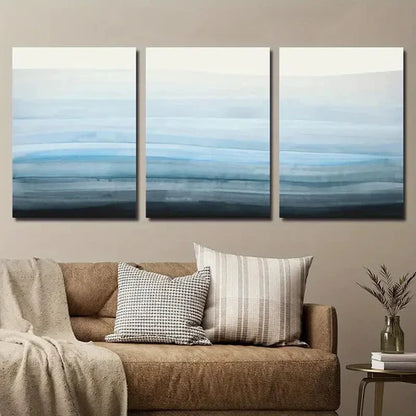 3pcs Abstract Coastal Misty Landscape  Wall Art Set Canvas Unframed - High Quality Print 100% Australian Made Wall Canvas - Bella Home Decor
