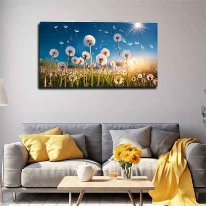 Poetic Dandelion Bakery Wall Art Canvas Office Home Room Framed 120x60cm