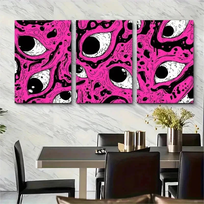 3pcs Funny Crying Corner Trendy Perfect Wall Art Set Canvas Framed 50x70cm - High Quality Print 100% Australian Made Wall Canvas Ready to Hang - Bella Home Decor
