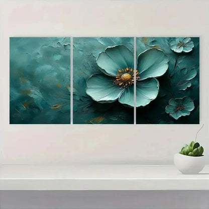 3pcs  Green Floral Abstract GFA   Framed Wall Art Set Canvas Framed 50x70cm - High Quality Print 100% Australian Made Wall Canvas Ready to Hang - Bella Home Decor