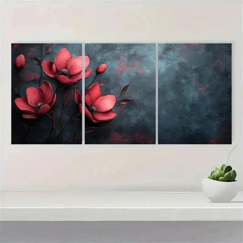 3pcs Flower Floral Botanical Minimalist Wall Art Canvas Unframed - Hig0h Quality Print 100% Australian Made Wall Canvas