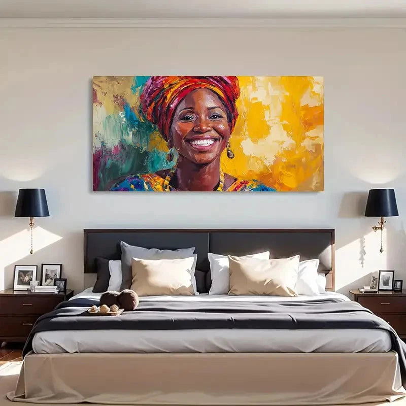 Colorful Cultural Smiling Wall Art Canvas Office Home Room Framed 120x60cm