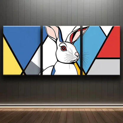 3pcs Mondrian-Inspired Pattern Perfect  Wall Art Set Canvas Unframed - High Quality Print 100% Australian Made Wall Canvas