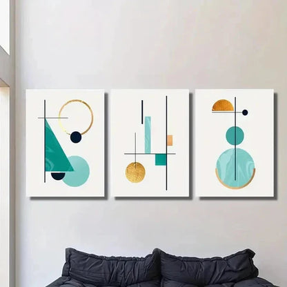 3pcs Abstract Geometric Aesthetics Wall Art Canvas Unframed – High Quality Print 100% Australian Made Wall Canvas - Bella Home Decor