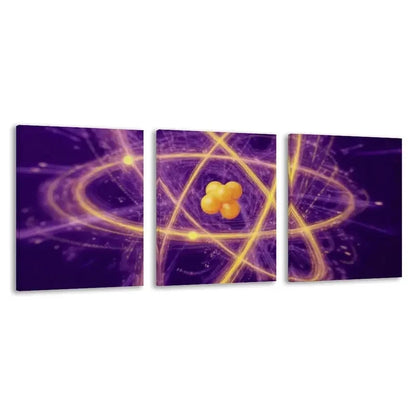 3pcs Quantum Physics And The Atomic World  Wall Art Set Canvas Framed 40x60cm - High Quality Print 100% Australian Made Wall Canvas Ready to Hang